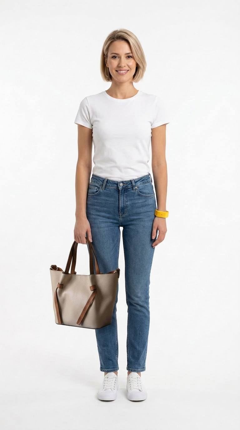 Mini Tote Beige — front view